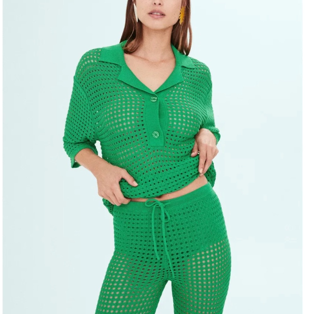 Green Crochet Knit Set